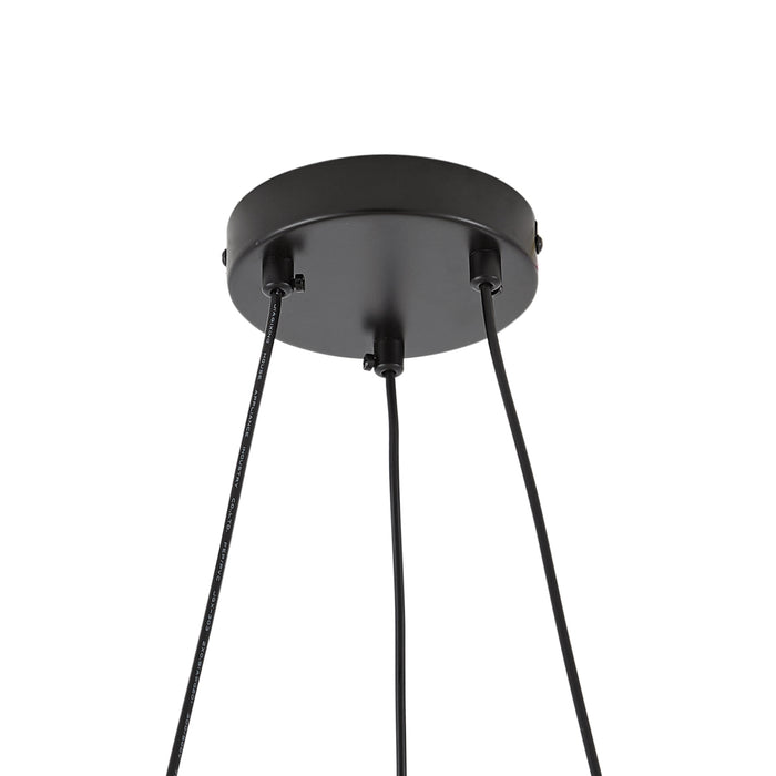 QAZQA Hanglamp zwart met smoke en amber glas rond 8-lichts - Monaco