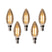 LUEDD Set van 5 E14 dimbare LED lampen B35 smoke 4W 300 lm 2200K