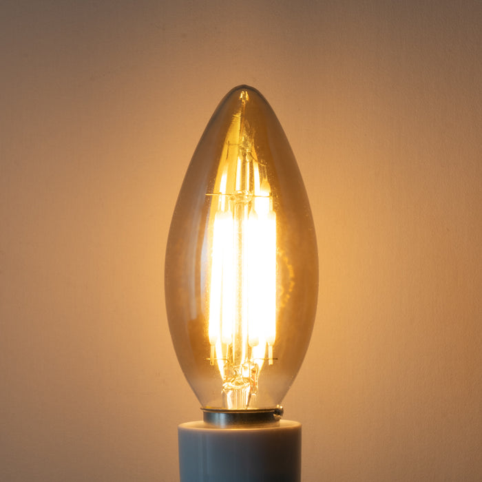 LUEDD Set van 5 E14 dimbare LED lampen B35 smoke 4W 300 lm 2200K