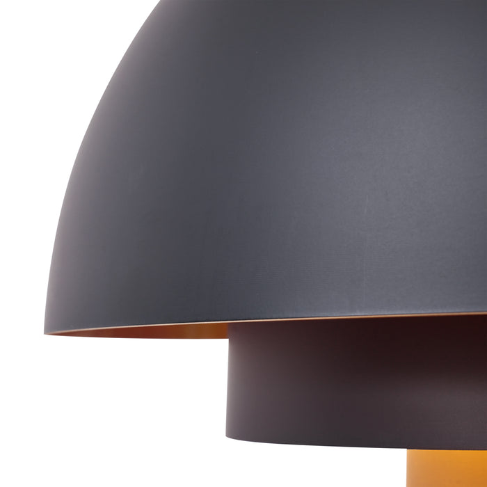 QAZQA Moderne hanglamp zwart met gouden binnenkant - Loes