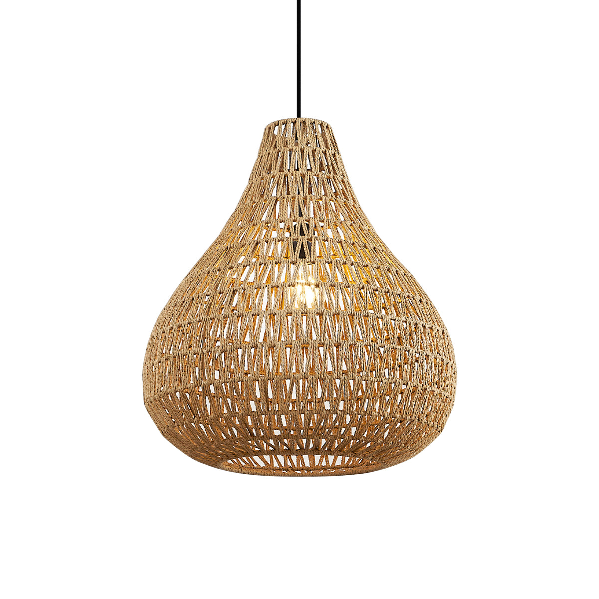 QAZQA Scandinavische hanglamp bruin 45cm - Lina Natural