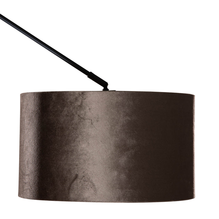 QAZQA Hanglamp zwart met velours kap bruin 35cm - Blitz