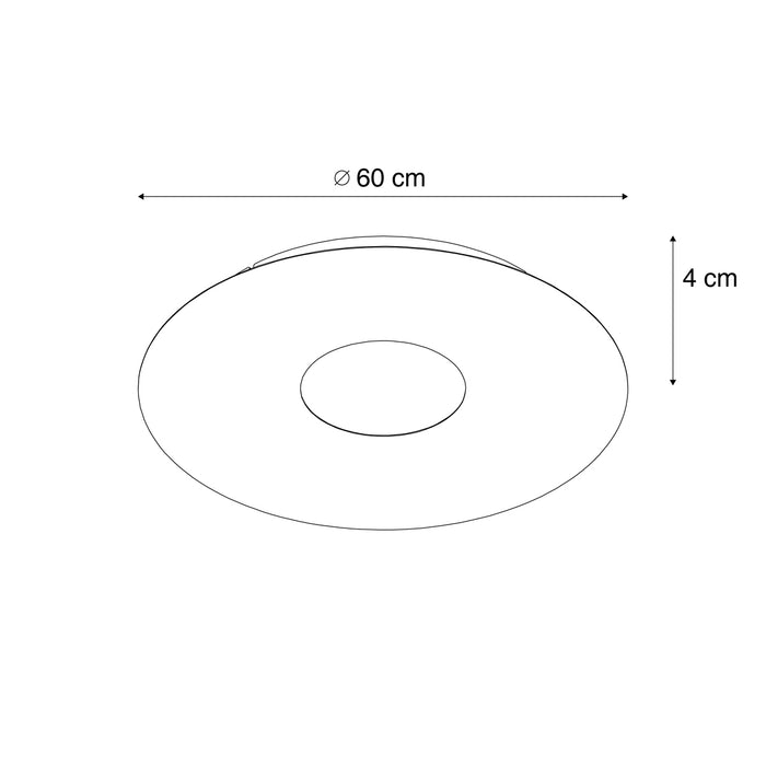 QAZQA Moderne plafondlamp goud 60cm incl. LED 3-staps dimbaar -