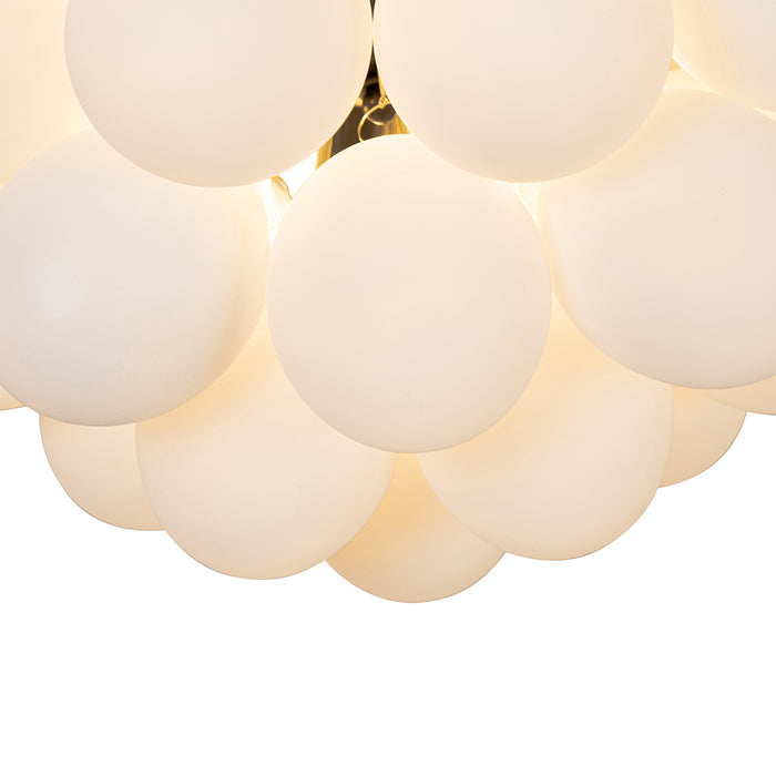 QAZQA Smart plafondlamp zwart met opaal glas 6-lichts incl. 6 Wifi G9