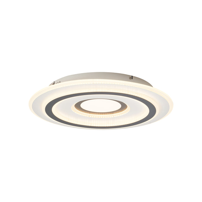 QAZQA Design plafondlamp wit met donkergrijs rond incl. LED dimbaar -