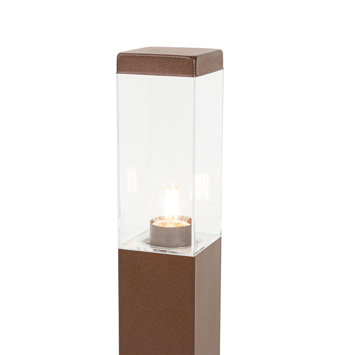 QAZQA Smart buitenlamp paal roestbruin 45cm incl. Wifi P45 - Malios