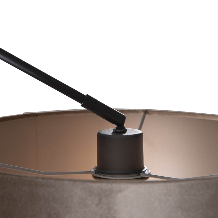 QAZQA Hanglamp zwart met velours kap taupe 35cm - Blitz