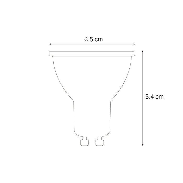 LUEDD GU10 50mm dimbaar in Kelvin LED lamp helder 4.5W 345 lm