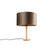 QAZQA Tafellamp hout met velours kap taupe 35cm - Mels