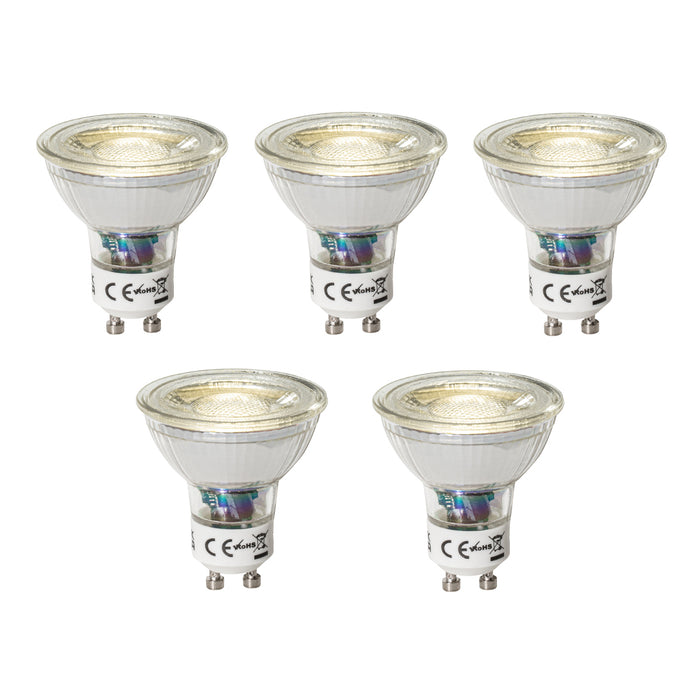 LUEDD Set van 5 GU10 dimbare LED lamp 3W 200 lm 4000K