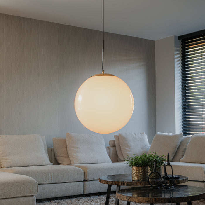 QAZQA Smart Scandinavische hanglamp goud met opaal glas 50cm incl.