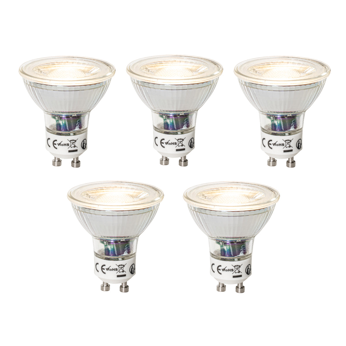 LUEDD Set van 5 GU10 dimbare LED lampen 7W 600 lm 3000K