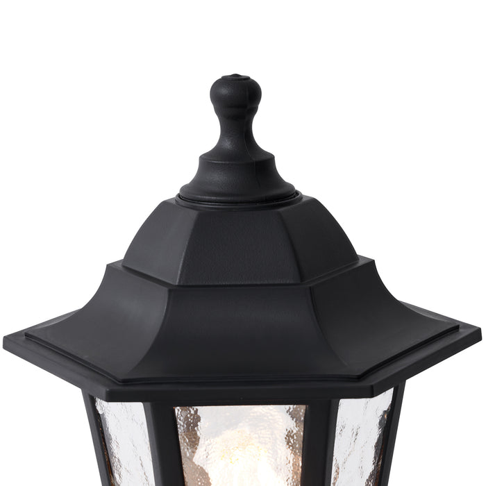 QAZQA Klassieke buitenpaal zwart 122cm IP44 - New Haven Hammered