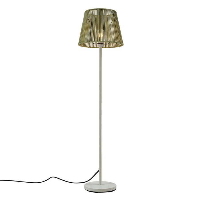 QAZQA Buiten vloerlamp wit met kap groen touw IP44 - Virginia Jayla