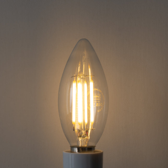 LUEDD Set van 5 E14 3-staps dimbare LED lampen B35 helder 4W 450 lm