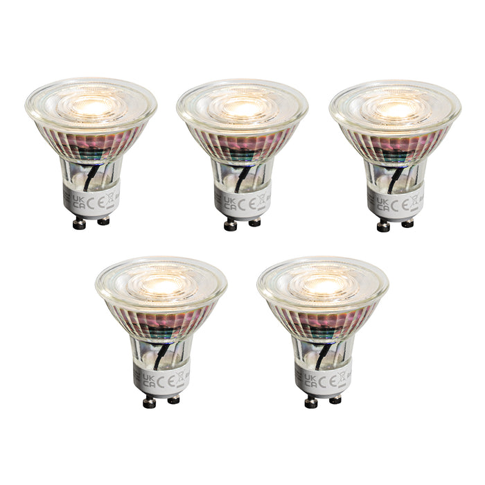 LUEDD Set van 5 GU10 50mm dimbaar in Kelvin LED lampen helder 4.5W