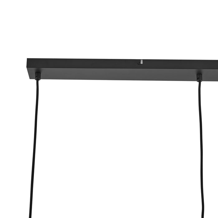 QAZQA Design hanglamp zwart met regenboog glas langwerpig 3-lichts -