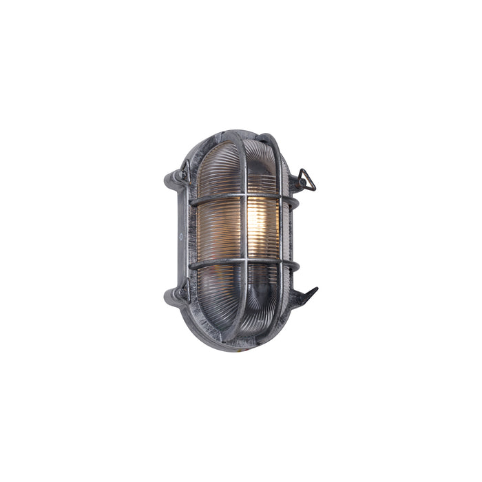 QAZQA Buiten wandlamp zilver ovaal IP44 - Noutica