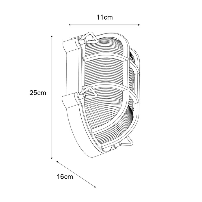 QAZQA Buiten wandlamp zilver ovaal IP44 - Noutica