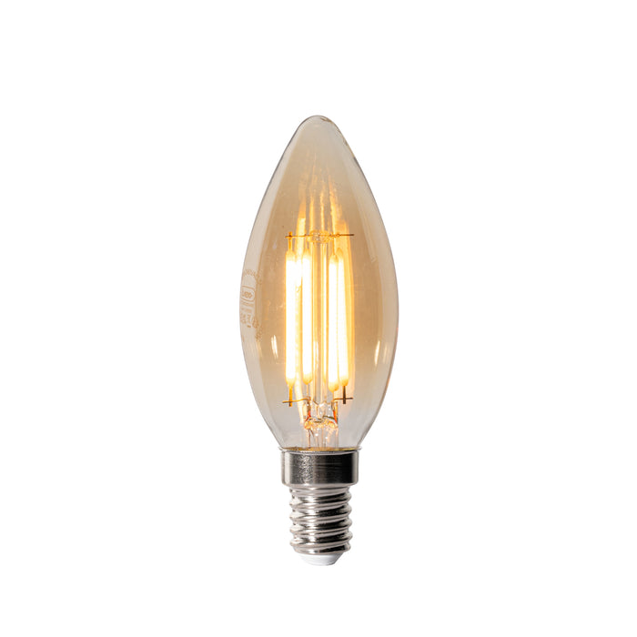 LUEDD E14 dimbare LED lamp B35 goud 4W 450 lm 2200K