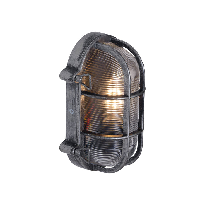 QAZQA Buiten wandlamp zilver ovaal IP44 - Noutica