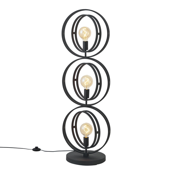 QAZQA Moderne vloerlamp zwart 3-lichts - Indu
