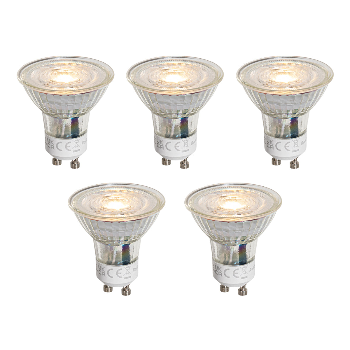 LUEDD Set van 5 GU10 50mm LED lampen helder 1W 80 lm 2200K