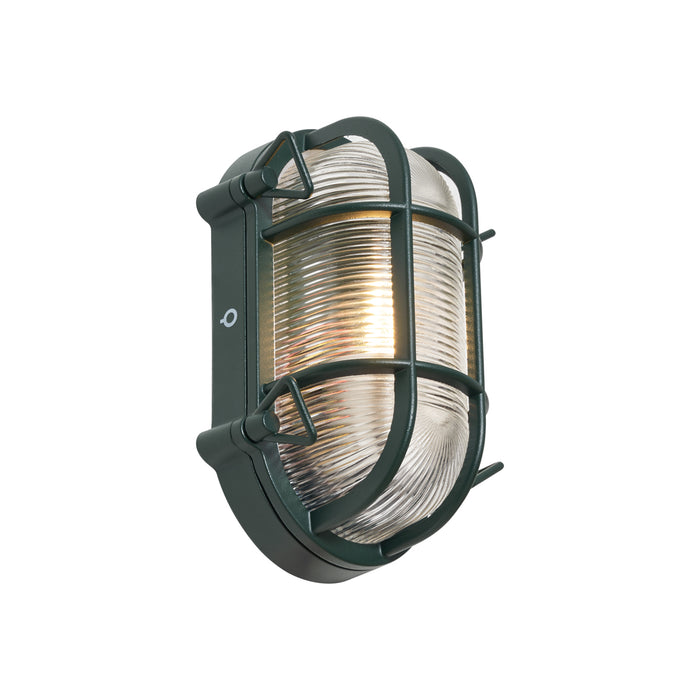 QAZQA Buiten wand- en plafondlamp donker groen ovaal IP44 - Noutica