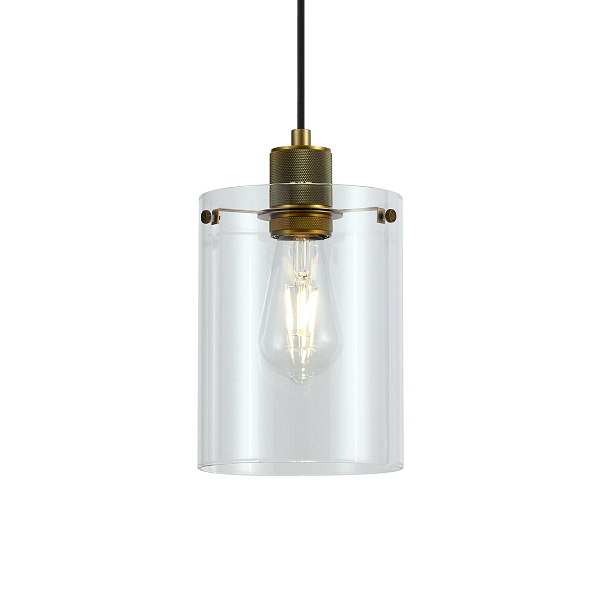 QAZQA Design hanglamp brons met helder glas - Domo