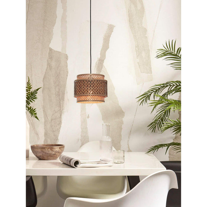 GOOD&MOJO Hanglamp Bhutan - Bamboe|Zwart - Ø25cm