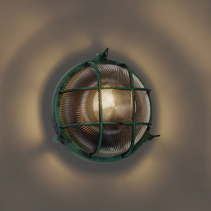 QAZQA Buiten wandlamp groen rond IP44 - Noutica