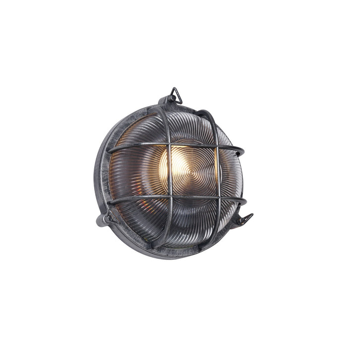 QAZQA Buiten wandlamp zilver rond IP44 - Noutica