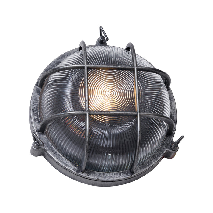 QAZQA Buiten wandlamp zilver rond IP44 - Noutica