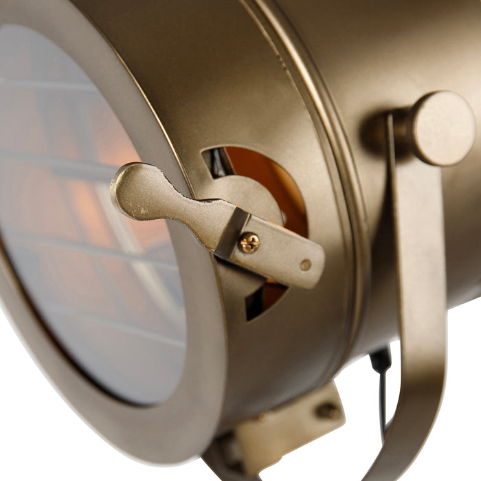 QAZQA Smart tripod vloerlamp brons met hout studiospot incl. Wifi A60