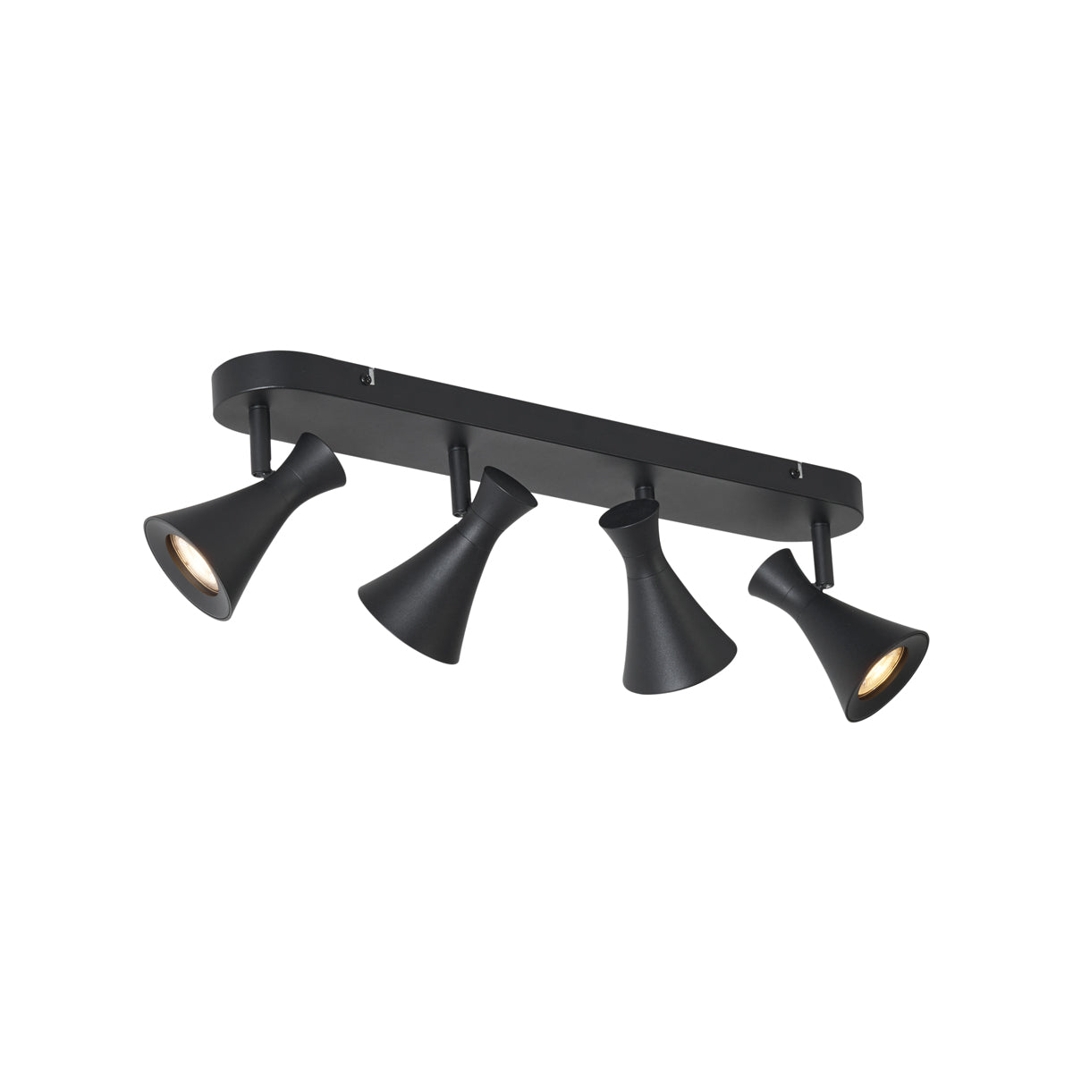 QAZQA Moderne plafondspot zwart 4-lichts draai- en kantelbaar -