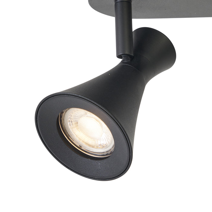 QAZQA Moderne plafondspot zwart 4-lichts draai- en kantelbaar -