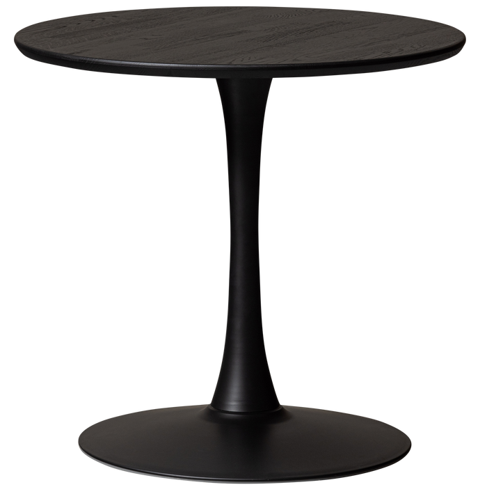 WOOOD Tablo Eettafel Rond Vingerlas - Eiken - Blacknight - Ø80