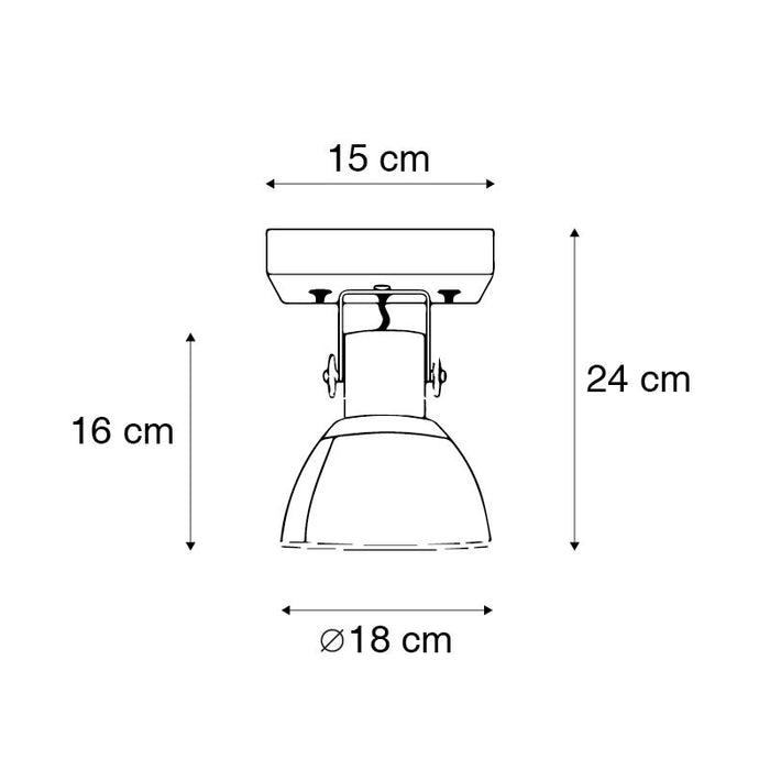 QAZQA Smart plafondspot brons met hout 18 cm incl. Wifi A60 - Mangoes