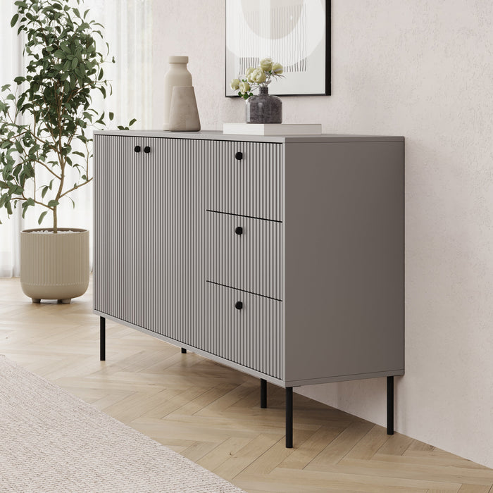 Meubella - Dressoir Ilux - Grijs - 156 cm