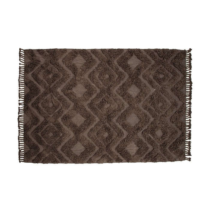 Hioshop Hilma vloerkleed 350x250cm bruin.