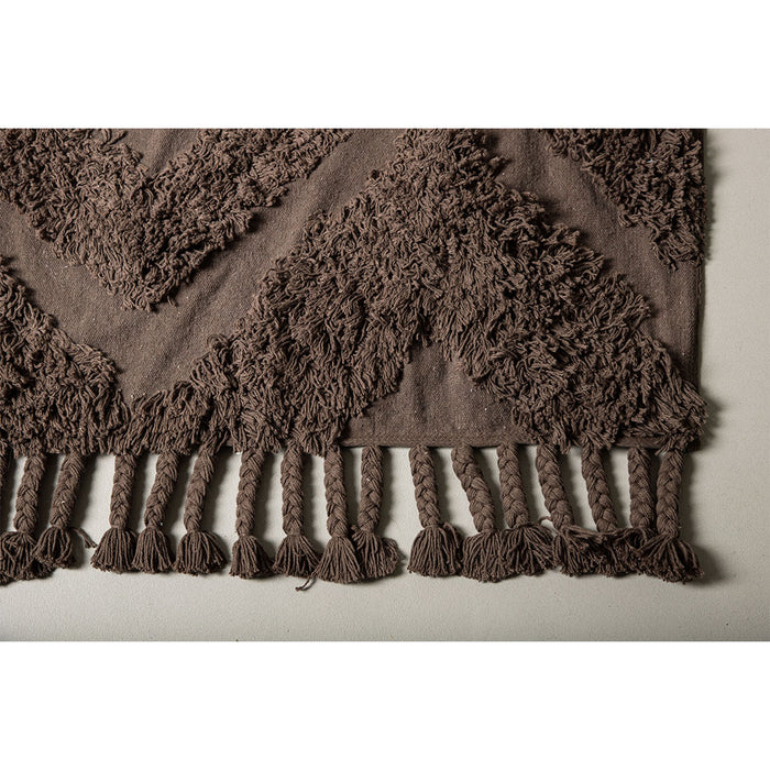 Hioshop Hilma vloerkleed 350x250cm bruin.