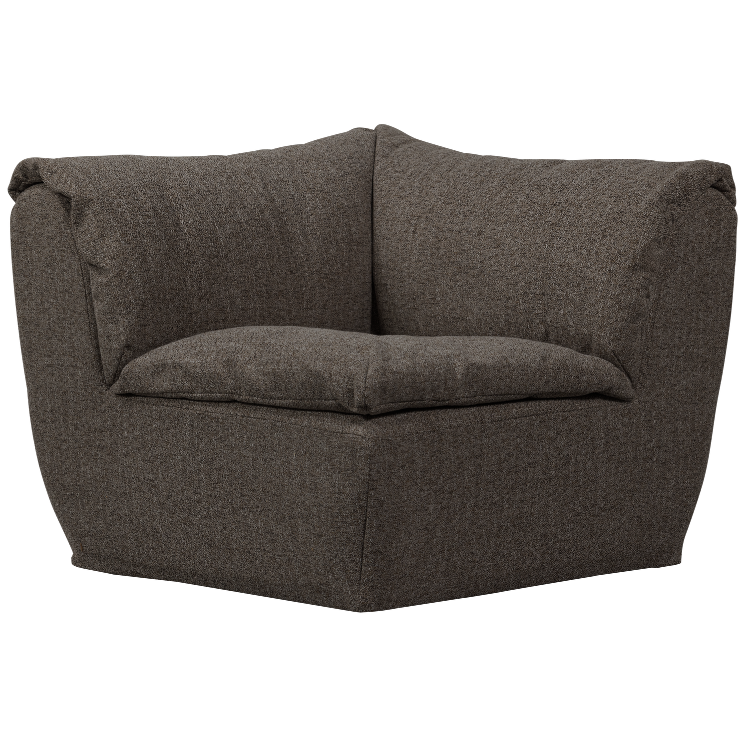 WOOOD Baggy Hoekelement - Geweven Stof - Warmgrijs Melange - 81x96x96