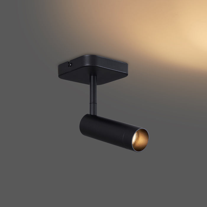 QAZQA Moderne plafondspot zwart rond GU10 35mm draai- en kantelbaar -