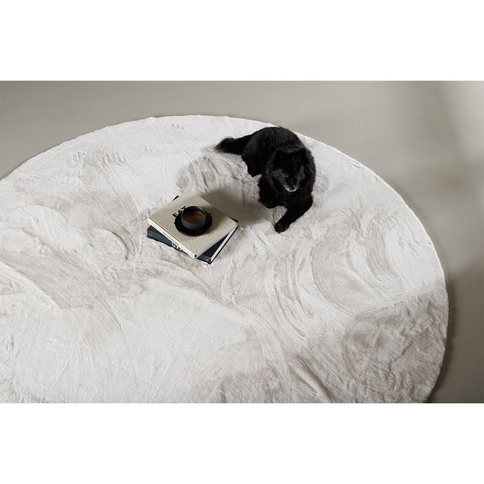 Hioshop Nina vloerkleed Ø200cm wit.