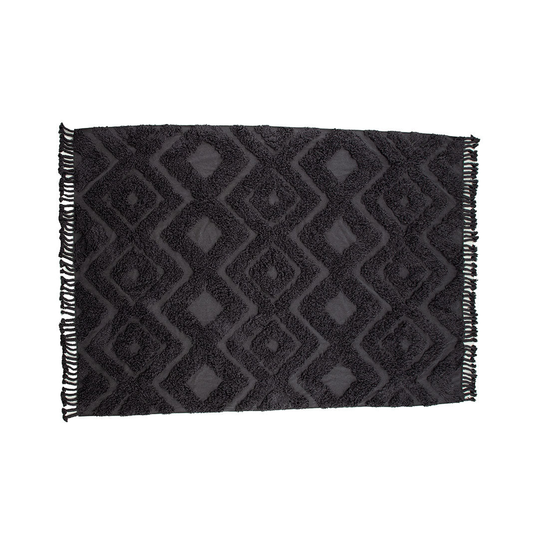 Hioshop Hilma vloerkleed 350x250cm donkergrijs.