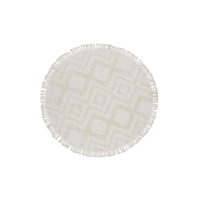 Hioshop Hilma vloerkleed Ø200cm wit.
