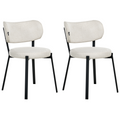Beliani - BRONTE - Eetkamerstoel set van 2 - Lichtbeige - Polyester