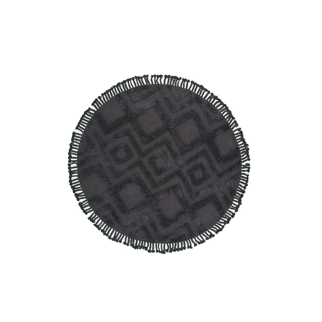 Hioshop Hilma vloerkleed Ø200cm donkergrijs.