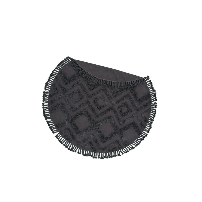 Hioshop Hilma vloerkleed Ø200cm donkergrijs.
