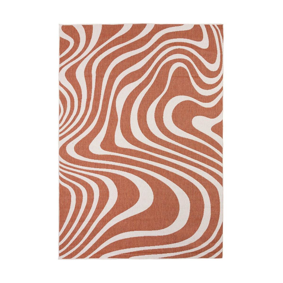 Interieur05 Buitenkleed Swirl Rechthoek - Roest - Dubbelzijdig